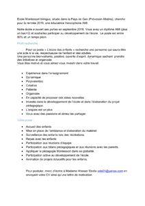 Offres Emploi Page 5 Sur 6 Association Montessori Suisse