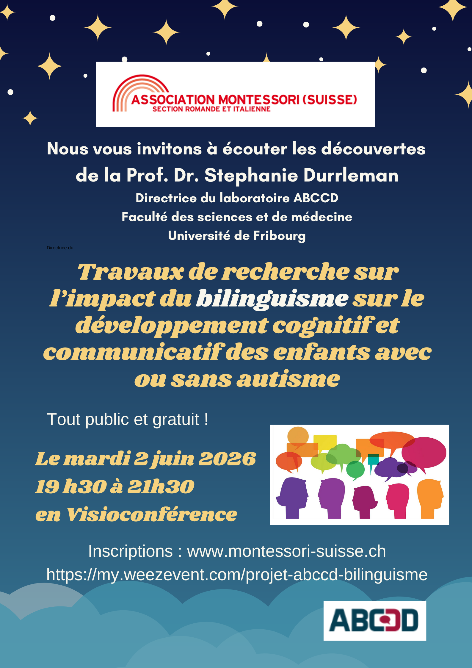 Travaux de recherche sur l’impact du bilinguisme sur le développement cognitif et communicatif des enfants avec ou sans autisme avec Stéphanie Durrleman